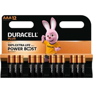 Duracell Plus Boost AAA batterier 12-pak (På lager i varehus)