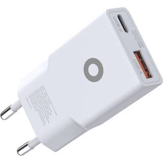 Mobile Origin - MO16 30W Slim Vægoplader m. 1x USB-C & 1x USB-A - Hvid