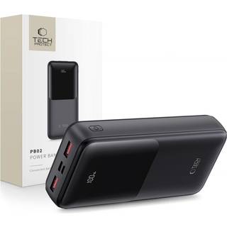 Tech-Protect Powerbank 20000mAh – Hurtig opladning med 22.5W - Sort