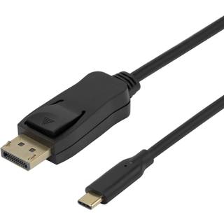 Deltaco USB-C - DisplayPort-kabel, tovejs, 8K 7680x4320@60Hz, 1m