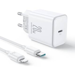 NEXTBATT 20W hurtigoplader PD + 20W USB-C til Lightning-kabel, 1m - Hvid