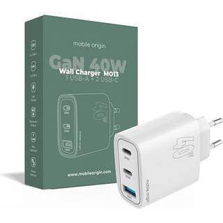 Mobile Origin GaN 40W Wall Charger MO13 1 USB-A + 2 USB-C