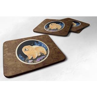 """" Caroline's Treasures SS8454FC Starry Night Chow Chow Foam Coasters Set p? 4 (S?t p? 4) 3.5 """" ""H X 3,5"" """" ""W Multicolor"" ""