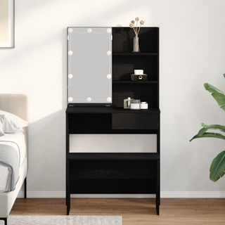 Makeupbord Sæt Sort eg 74.5 x 40 x 141 cm Konstrueret træ