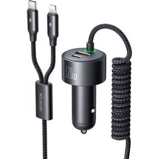 Mcdodo 120W Billader med 2 Porte + USB-C & Lightning Kabler – Sort