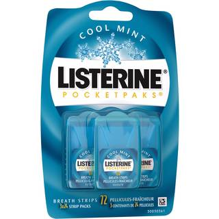 Listerine PocketPaks åndedrætsstrimler Cool Mint 72 Count (Pack of 2)