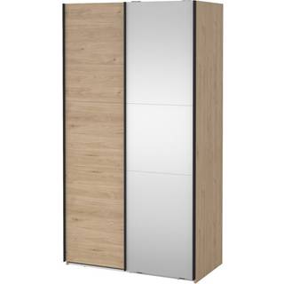 Como Garderobeskab 1 skydelåge +1 Skydelåge med spejl 120 x 220 cm - Jackson Hickory