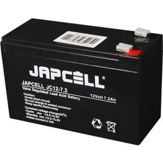 Japcell JC12-7.2 F2 12V 7,2Ah AGM blybatteri (6,3mm)