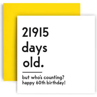 Huxters Funny Birthday Card - Happy 60th Birthday Card Day Counting Funny Card for Women and Men - Tykt milj?venligt papir 148mm med 148 mm Unikt