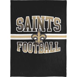 Foco NFL Micro Raschel Plush Throw Tæppe Stripe Logo 45 X 60 New Orleans Saints