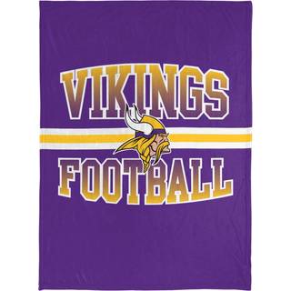 Foco NFL Micro Raschel Plush Throw Tæppe Stripe Logo 45 X 60 Minnesota Vikings