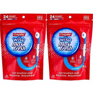 Colgate Max Fresh Wisp Disposable Mini Toothbasus Peppermint - 24 Count 2 -Pack