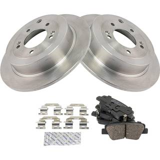 TRQ bagbremsepude & rotor kit bremseklodser bremse rotor keramisk kompatibel med 2016-2021 Hyundai Tucson 2017-2021 Kia Sportage