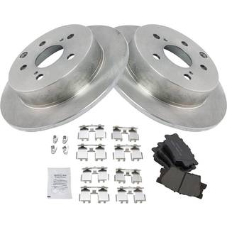 TRQ bagbremsepude & rotor kit bremseklodser bremse rotor keramisk kompatibel med 2009-2010 Pontiac Vibe 2009-2013 Toyota Matrix