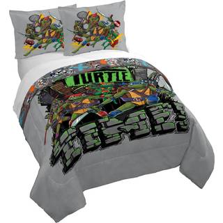 Jay Franco Duvet Cover Set - 3 stykker dyne cover og skamsæt Super Soft Cloz Kids Bedding (Indsæt ikke inkluderet) Grå - Teenage Mutant Ninja Tur