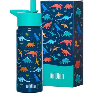 Wildkin Kids 18oz Rustfrit stål Vandflaske - BPA -fri lækagesikeret isoleret let rengøring - Jurassic Dinosaurs