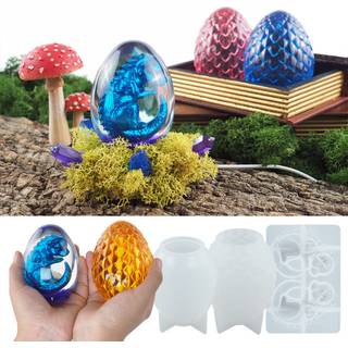 3 Pack Dragon Egg Mold Dragon Candle - Resin Støbning af silikoneforme til boligindretning og stearinlys, der fremstiller bølge spiralform