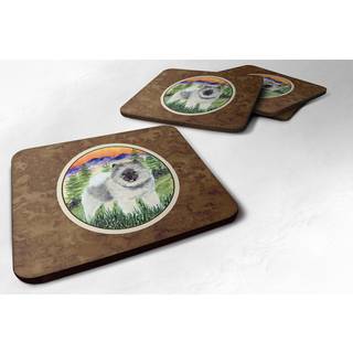 """" Caroline's Treasures SS8192FC Keeshond Foam Coasters (S?t p? 4) 3,5 """" ""H X 3,5"" """" W Multicolor """"