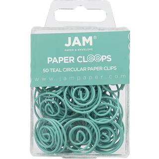 Jampapircirkul?re papirklip - Round Paperclips - Teal - 50/Pack