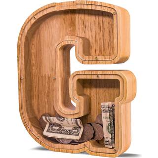 Joomlafly træbrev Piggy Bank til børn større brev Piggy Bank til drenge og piger Personaliseret Piggy Bank Initial Coin Bank Wood Kids Money Bank