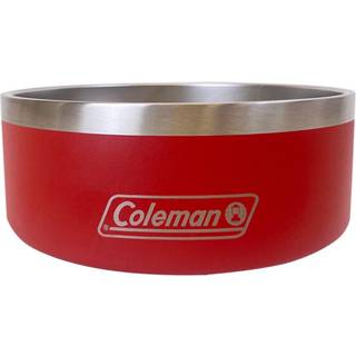 Coleman rustfrit stål pulver coated hunde skål 42 oz rød