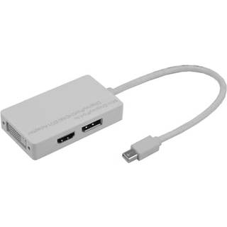 Prokord Videoadapter 0.2m. Mini Displayport Displayport + Dvi-d + Hdmi Hvid