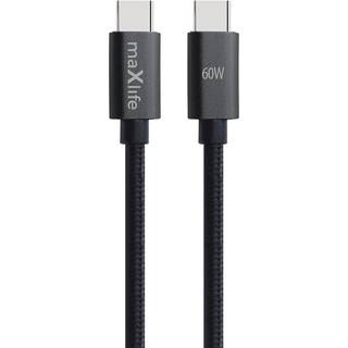 Maxlife MXUC-12 cable USB-C - USB-C 2,0 m 60W black