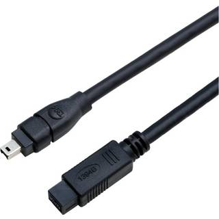 Eletra IEEE 1394A 4P M - 1394B 9P M 5M kabel, sort ➞ På lager - klar til levering