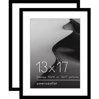 AmericanFlat 13x17 Billedramme med poleret plexiglass - S?t med 2 - Brug som 10x14 ramme med Mat eller 13x17 ramme uden Mat - Galleria Collection