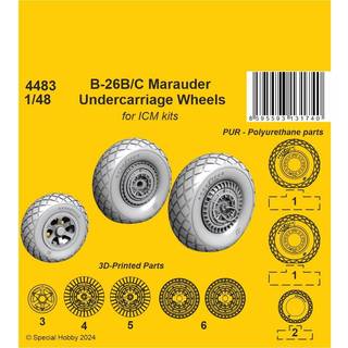 B-26B/C Marauder Undercarriage Wheels  / for ICM kit