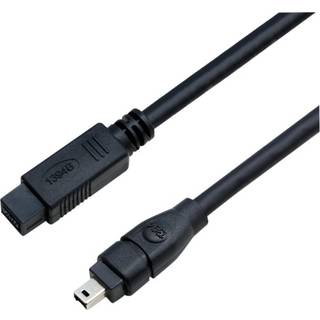 Eletra IEEE 1394A 4P M - 1394B 9P M 1M kabel, sort ➞ På lager - klar til levering