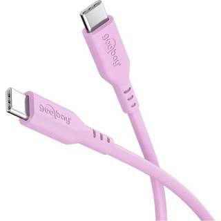 USB-C 2.0 til USB-C lade- og datakabel, silikone, pink, 1,5m