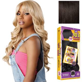 Sensationnel Butta Lace 90sbangs Wigs - Enhed 909 Glueless bred dyb del Synthetic Preplucked Hairline (2 Darkbrown)