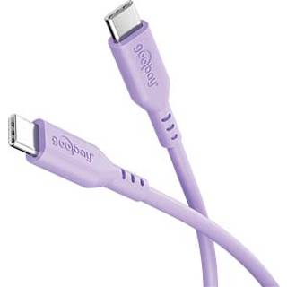 USB-C 2.0 til USB-C lade- og datakabel, silikone, lilla, 1,5m
