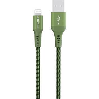 GreyLime 12W Braided USB-A til Lightning Kabel 3 meter - Grøn