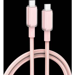 USB-C til USB-C kabel 60W, 1m - Lyserød