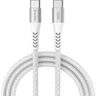 Smartline 100W USB-C til USB-C Opladerkabel - 2m - Hvid