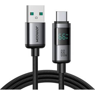Joyroom USB-A til USB-C hurtigopladerkabel med display, 66W, 1,2m