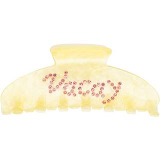 DARK Text Hair Claw "Vacay" Pale Yellow
