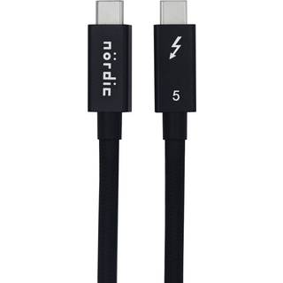 NÖRDIC 1m Thunderbolt 5 kabel 80Gbps dataoverførsel 240W opladning 120Gbps båndbredde 16K60Hz 8K60Hz 4K540Hz