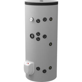 Solvarmebeholder 200 L - Fritstående med 2 spiraler