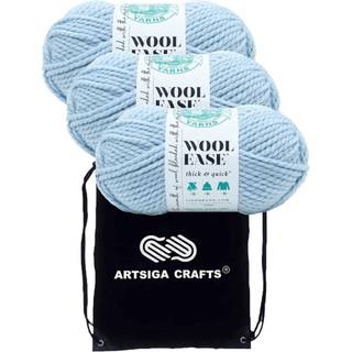 Lion Brand Wool lethed tyk og hurtig gletscher 640-105 (3-skækker-samme farvestof) #6 s voluminøs akryl-uldgarn til hækling og strikning med proj