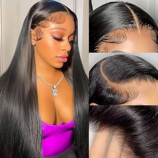 Afekisn 13x6 blonder foran parykker Humanhår 22 tommer lige HD Transparente blonder foran parykker Humanhår Forud plukket naturlig farve 200 dens