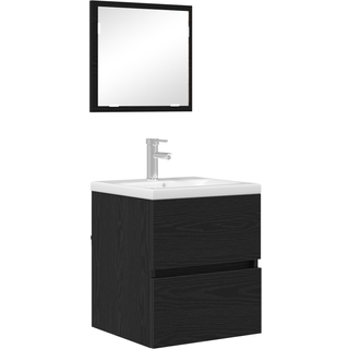 Badeværelsesskab Sort eg 41 x 38,5 x 45 cm Konstrueret træ