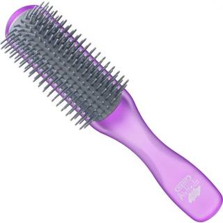 Kent Ahglo01 Airhedz Glo Purple Half Round Smal Detangling Hair Brush - 9 Række Ionisk Anti Statisk Non Scratch Long Nylon Bristle Fantastisk til