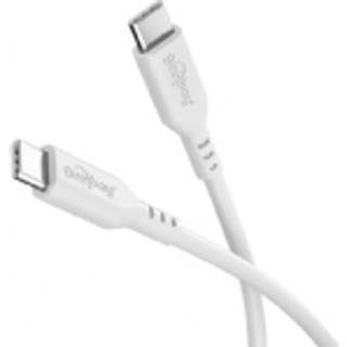 USB-C 2.0 til USB-C lade- og datakabel, silikone, hvid, 1,5m
