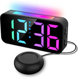 SiGN RGB Digitalt Vækkeur med Vibrator - Sort