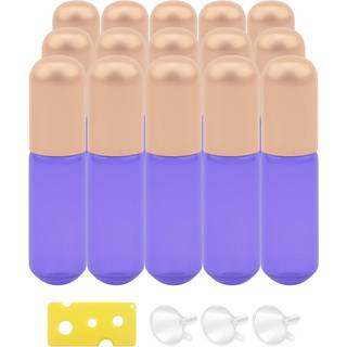 Newzoll 15pcs lilla glasrulleflasker 5 ml rulle-on flasker genopfyldelige tomme rullende flasker ruller hætteglas beholder til æterisk olie parfu