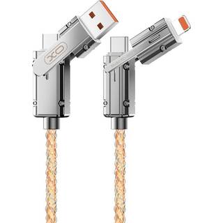 XO 4in1 USB-kabel med USB-C - Lightning + USB - USB-C 60W 1m