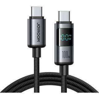 Joyroom USB-C til USB-C hurtigopladerkabel med display, 100W, 1,2m